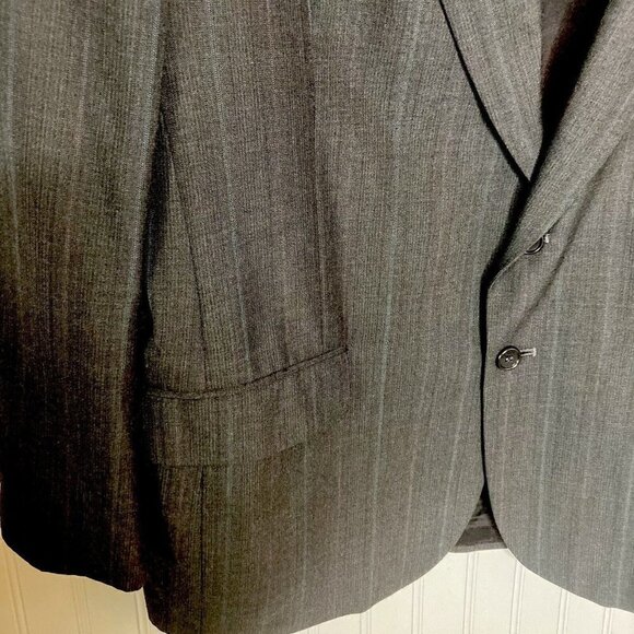 Vintage Town Craft Mens 44R Wool Blend Plaid 2-Button Gray Blazer Suit Jacket - Picture 3 of 16